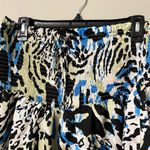 Glam  large up and away shorts in blue elastic waist ruffle satin feel bottom nwt Photo 1