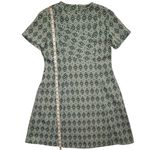 Vintage green & white geometric diamond print mod dress (see measurements) Size L Photo 12
