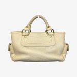 CELINE Céline Vintage Boogie Bag Pale Yellow Pebbled Leather Top Handle Satchel Photo 5