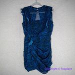 New! AllSaints Hali Tamora Dress Royal Blue Snakeskin Animal Print ruched,‎ 6 Photo 2
