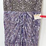 Mac Duggal 93914 V-Neck Cap Sleeve Embellished Formal Gown, Heather, Size 14 Photo 4