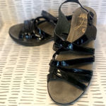 Dansko  Dani Black Patent Leather Strappy Wedge Sandals Women's Size 38 Boho Photo 0