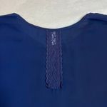 Xhilaration  Crew Neck Lace Trim Blouse Size S Boho Chiffon High Low Hem Casual Photo 4