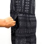 Elan  Black Metallic Silver Sleeveless Tiered V Neck Relaxed Fit Short Dress S Photo 4