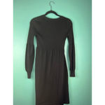 Calvin Klein Black Merino Wool Blend Sweater Dress | Long Sleeve Knit Midi | S Photo 6