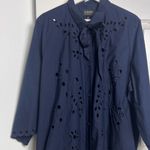 J.Crew NWT Collection Navy Eyelet Button Down Top Photo 5