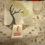 Fig & Flower Floral Lace Yoke Tie Front Boho Blouse Size L Orange Size L Photo 3