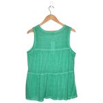 Olivia Sky New  Womens Size Medium Burnout Tiered Sleeveless Scoop Tank Green Photo 5