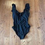 J.Crew NWOT black ruffled scoop back one piece swimsuit 10 Black Photo 2