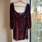 Aritzia  Wilfred Novella Velvet Puff Sleeve Mini Dress in Truffle Brown size 6 Photo 1