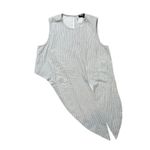 Tibi  white pinstripe sleeveless asymmetrical top size 4 Photo 8