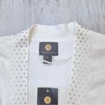 JM Collection  Women's NWT White Rhinestone Studded Open Long Cardigan Sweater M Photo 1