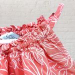 Loft Coral Pink Floral Halter Top S Cinched Waist Keyhole Back Summer Rayon Photo 6