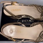 Prada Vintage  Heels Gold Slingback Size EUR 37 US 7 with Box & Shoe Bags Photo 6