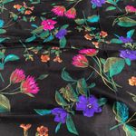 Purple/Black Floral SARONG Beach Wrap Skirt Summer Scarf 69”x52” Size undefined Photo 1