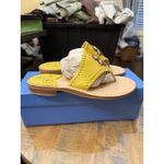 Jack Rogers BEADED ICON SANDALS SLIDES NIB BOX SUNFLOWER YELLOW Size 5 M! Photo 2