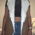 Suede Fur Lined Vest Brown Photo 0