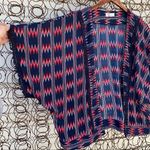 Taylor & Sage  chevron southwestern slinky kimono LARGE blue orange white Photo 4