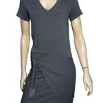 Monrow Women’s Size S Gray French Terry Tie Front Skirt V Photo 2