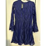 Boohoo flare sleeve lace dress in navy NEW US 10 Photo 11