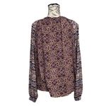 Billabong Women's Blouse Paisley 100% Rayon Boho Peasent Hippie Beqch Coastal M Photo 3