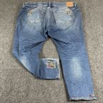 Lucky Brand Jeans Womens 18W Blue Ginger Skinny Distressed Embroidered Floral Photo 1