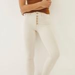 Pilcro Anthropologie Cream High-Rise Button-Fly Skinny Corduroy Pants Size 30 Photo 10