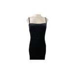 Rampage 90s Y2K Black Velvet Glitter Bodycon Midi Dress Small Formal Prom Photo 3