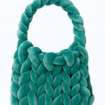 NWOT Handwoven Braided Shoulder Bag Green Photo 0