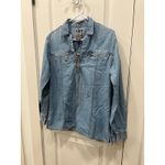 Biker Blues Harley Davidson Lace Up Denim Shirt Jacket Women's S Blue Photo 2