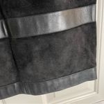 Saint Laurent Vintage  Black Suede Mini Skirt with Leather Stripes Size 36 ~ US 6 Photo 2