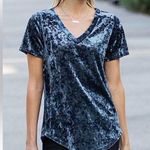 Z Supply Crushed Velvet Top Silver Grey Boutique Boho Indie Preppy Chic Small Photo 0