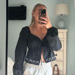 Le lis  Long Sleeve Crop Top black bow Photo 3