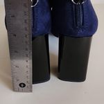 Franco Sarto Kortney Blue Suede Black Patent Pointed Toe Boots Size 9 Photo 1