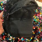 Endless Rose  S Multicolored Sequin Top long sleeve shoulder pads lined disco Photo 10