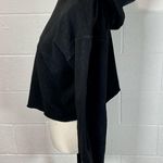 OTL Black Cropped Distressed Hoodie with Raw Hem Size L Photo 6