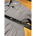 ZARA  Crinkle Cotton Beach A-Line Button Down Tunic Shirt Dress Grey/Blue Medium Photo 5