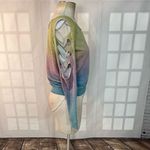 Venus Multicolor Ombre Cutout Long Sleeve Colorful Sweatshirt Size Small Photo 3