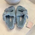Birkenstock Arizona Big Buckle Genuine Shearling Slide Sandal in Faded Aqua Photo 4