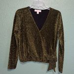 Michael Kors Surplice Neck Tie Waist Top glittery blouse Photo 2