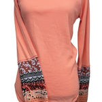 Free People NWT  Desert Orange Waffle Thermal Sweater Knit Long Sleeve Top Large Photo 0