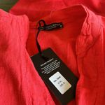 NWT Francesca Bettini Made In Italy Shirt Dress Red Linen Blend Size M Photo 4
