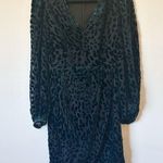 Toccin NY Doris Draped Long Sleeve Leopard Velvet Mini Dress 4 Photo 0