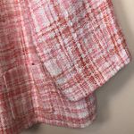 Talbots NWT  Woman Petites 20WP Tweed Knit Pink White Open Front Cardigan Jacket Photo 4