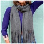 Lucky Brand Heather Dark Grey Brushed Knit Fringe Long Scarf Soft Wrap New NWT Photo 9