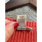 Loft womens knit sweater orange small pullover crochet knit long sleeve casual Photo 3