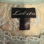 Lolita Light Blue Blouse with Lace Trim Green Size M Photo 4