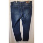 Tahari Blue Stretch Mid Rise Straight Cut Jeans Women's Size 14 Photo 2
