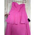 Lulus NWT  Cascading Crush Hot Pink Tiered Midi Dress Wedding Gala Banquet Sz XL Photo 6