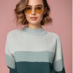 My Michelle  Women's XL Color Block Knit‎ Pullover Sweater Multicolor Photo 0